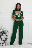 Women Elegant Patchwork Short-Sleeved Jumpsuit