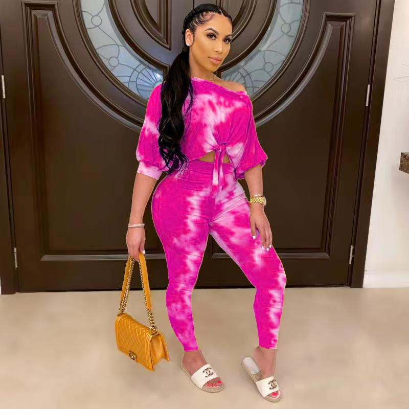 Women Printed Sexy Top and Pants Two-Piece Set