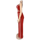 Women Summer Sexy Strapless Top and Two-Piece Pants Set