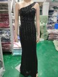 Spring Elegant Bling Bling Sequins One Shoulder Sleeveless Mermaid Formal Cocktail Evening Dress