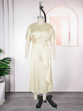 Plus Size African Elegant Solid Dress