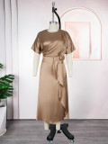 Plus Size African Elegant Solid Dress