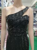 Spring Elegant Bling Bling Sequins One Shoulder Sleeveless Mermaid Formal Cocktail Evening Dress