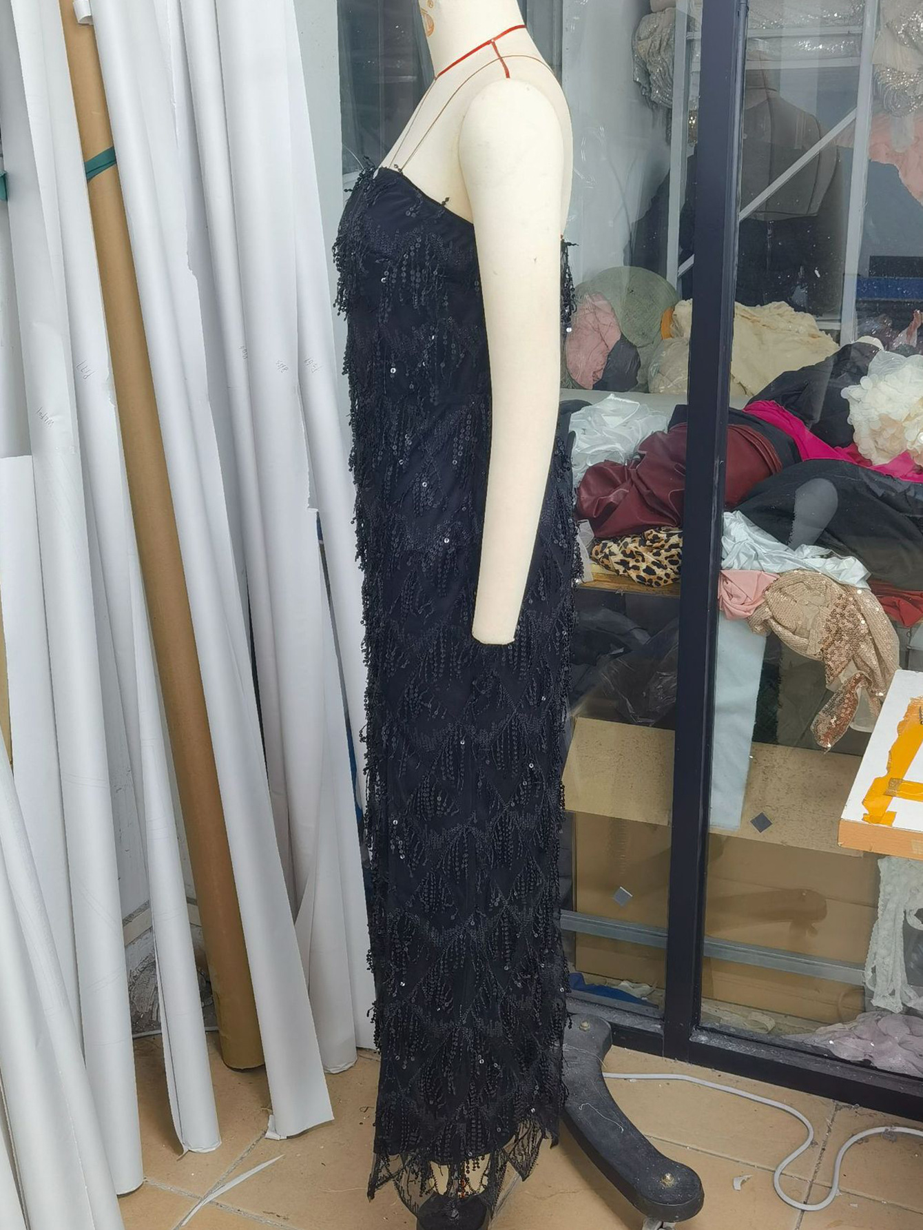 Women Sexy Backless Sequin Birthday Party Evening Dress