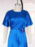Plus Size African Elegant Solid Dress