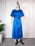 Plus Size African Elegant Solid Dress