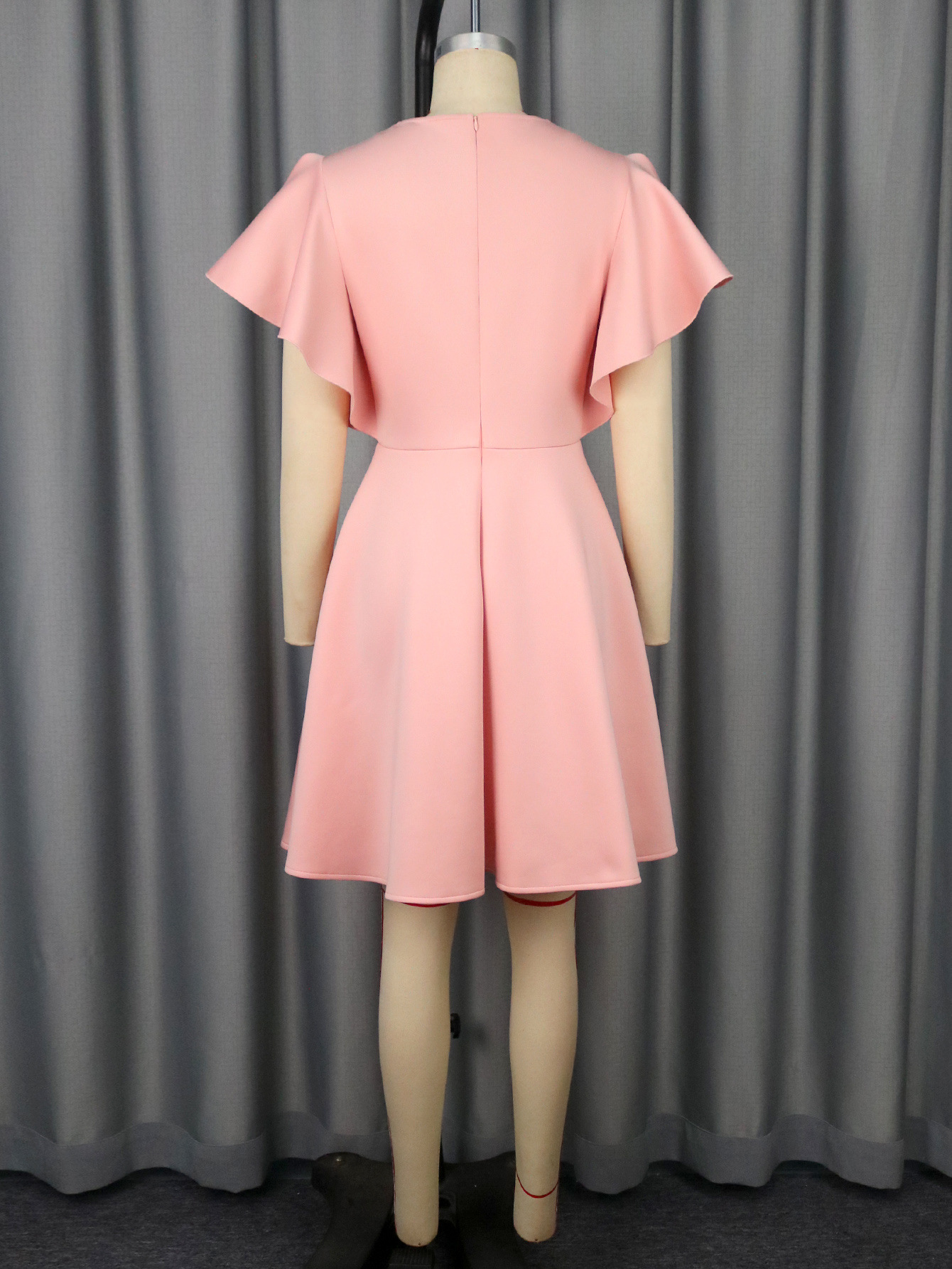 Summer Chic Round Neck Short Dress Embroidered Floral A-Line Party Gown