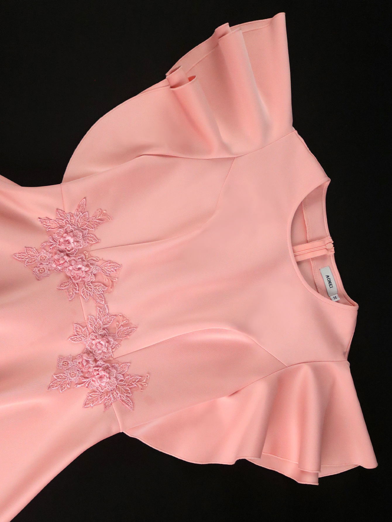 Summer Chic Round Neck Short Dress Embroidered Floral A-Line Party Gown