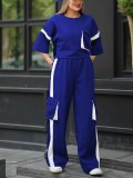 Retro American Streetwear Sports Short Sleeve Two-Piece Pants Set
