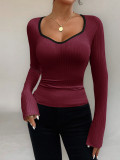 Solid Color Long-Sleeve Women's T-Shirt Fall/Winter Women's Wear