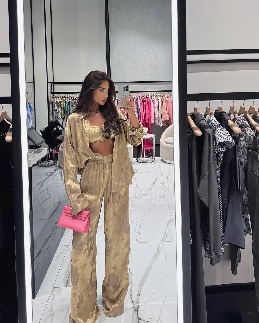 Summer Women's Fashion Turn-Down Collar Long-Sleeve Shirt & Strapless Wide-Leg Pants Three-Piece