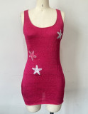 Summer Women's Sexy Knit Sequin Star-Pattern Mini Dress