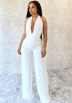 Women's Sexy Halter Neck Back Tie-Detail Sheer Mesh Two-Piece Pants Set