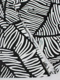 Fashionable V-Neck Black & White Contrast Dress Spring/Summer Women's Wear