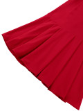 Elegant Turn-Down Collar Short-Sleeve Dress High-Waist Chic Formal Bodycon Gown