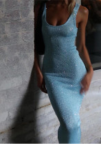 Summer Women's Sexy U-Neck Sleeveless Bodycon Long Dress Summer Women's Sexy U-Neck Sleeveless Bodycon Long Dress