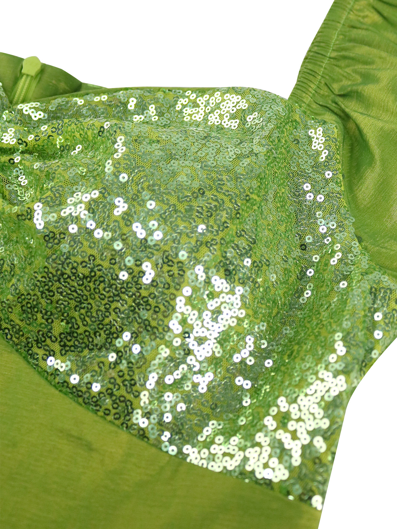 Elegant Puff-Sleeve Party Dress Sequin Patchwork Ruffled Formal Bodycon Gown