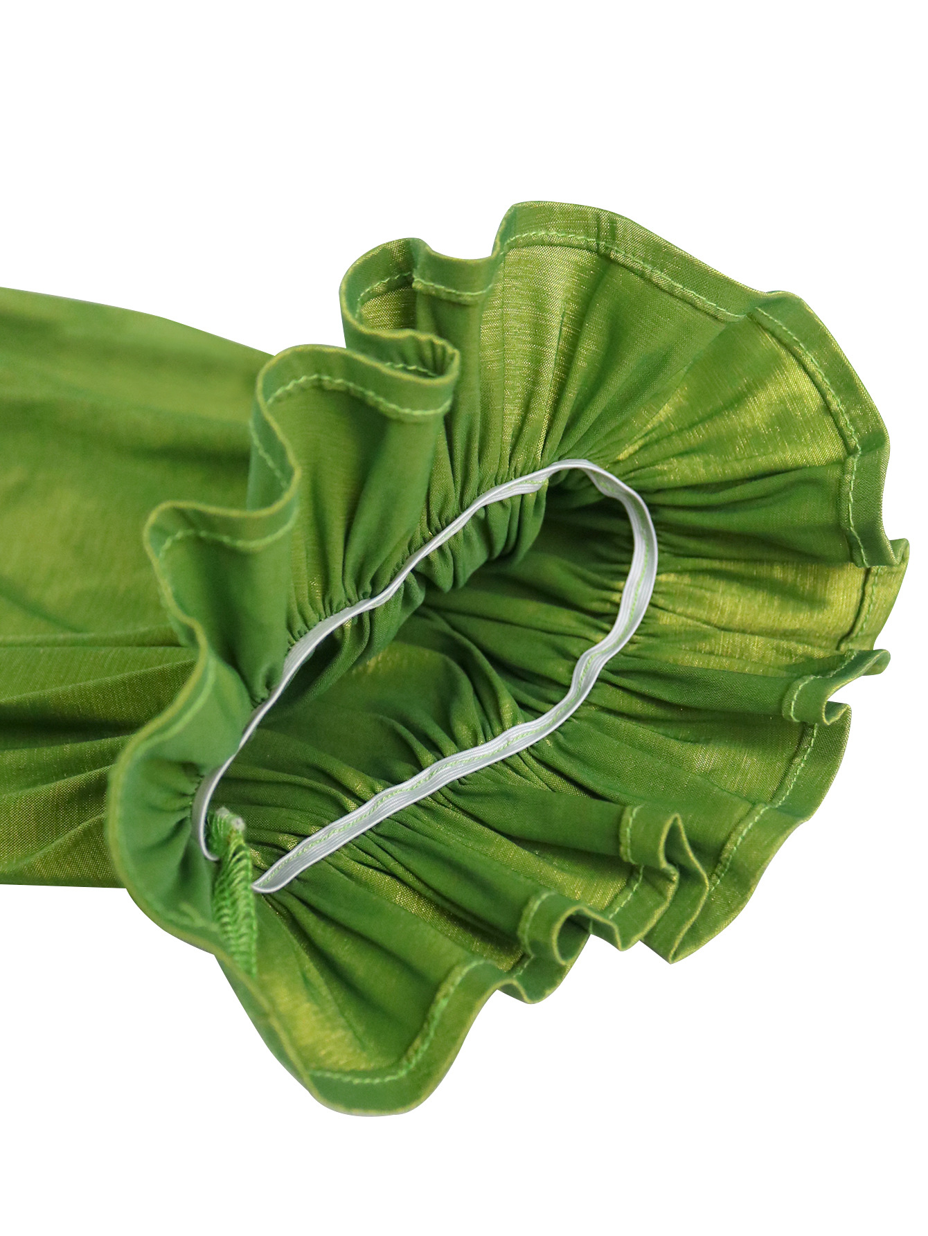 Elegant Puff-Sleeve Party Dress Sequin Patchwork Ruffled Formal Bodycon Gown