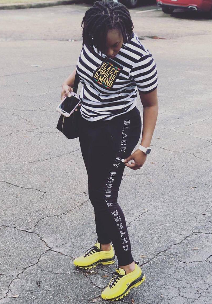 Women's Fall Fashion Black & White Striped Casual Sportswear Set