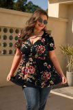 Plus-size Women spring and summer printed top