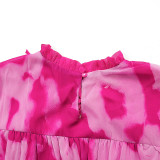 Plus Size African Women Chiffon Print Dress