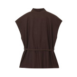 Women summer suit vest wide-leg pants two-piece set
