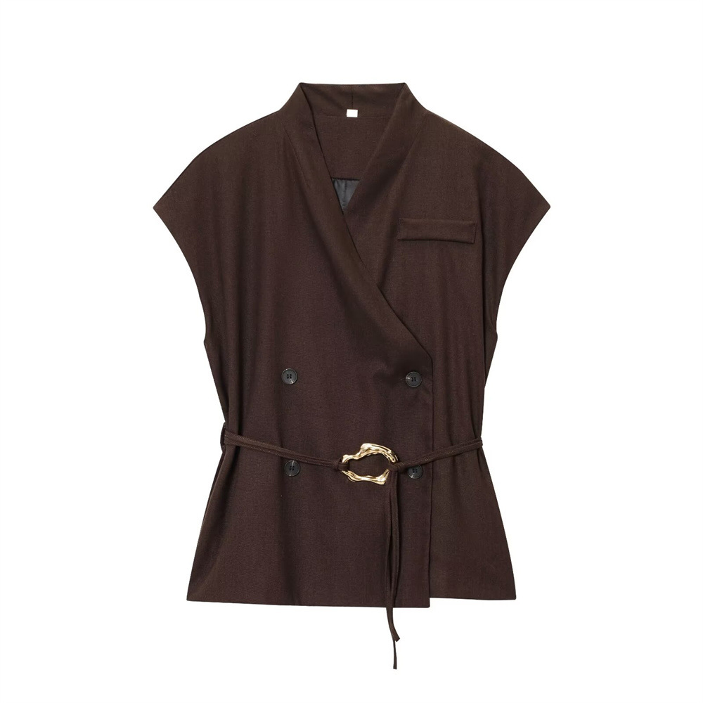 Women summer suit vest wide-leg pants two-piece set