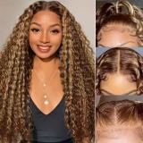 African Fashion Front Lace 13*4 Wig Kinky Coil Afro Long Curly Hairpiece