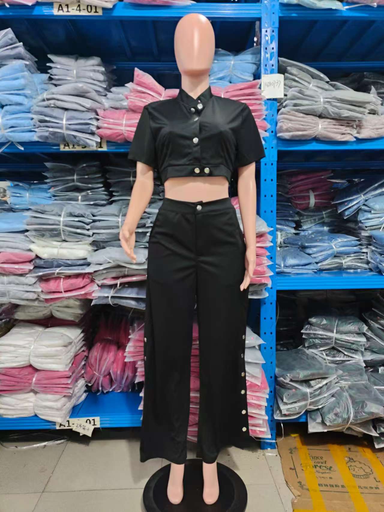 Summer Women's Fashion Short Sleeve Two-Piece Pants Set