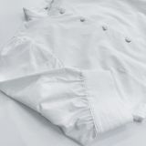 Summer White Lantern Sleeve Shirt & Skirt Two-Piece Casual Office Set