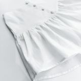 Summer White Lantern Sleeve Shirt & Skirt Two-Piece Casual Office Set