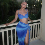 Women's Summer Fashion Sexy Strap Camisole Side Slit Skirt Set