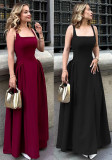 Women's Summer Fashion Sexy Low Back Zipper Slim Waist Strap Dress