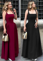 Women's Summer Fashion Sexy Low Back Zipper Slim Waist Strap Dress Women's Summer Fashion Sexy Low Back Zipper Slim Waist Strap Dress