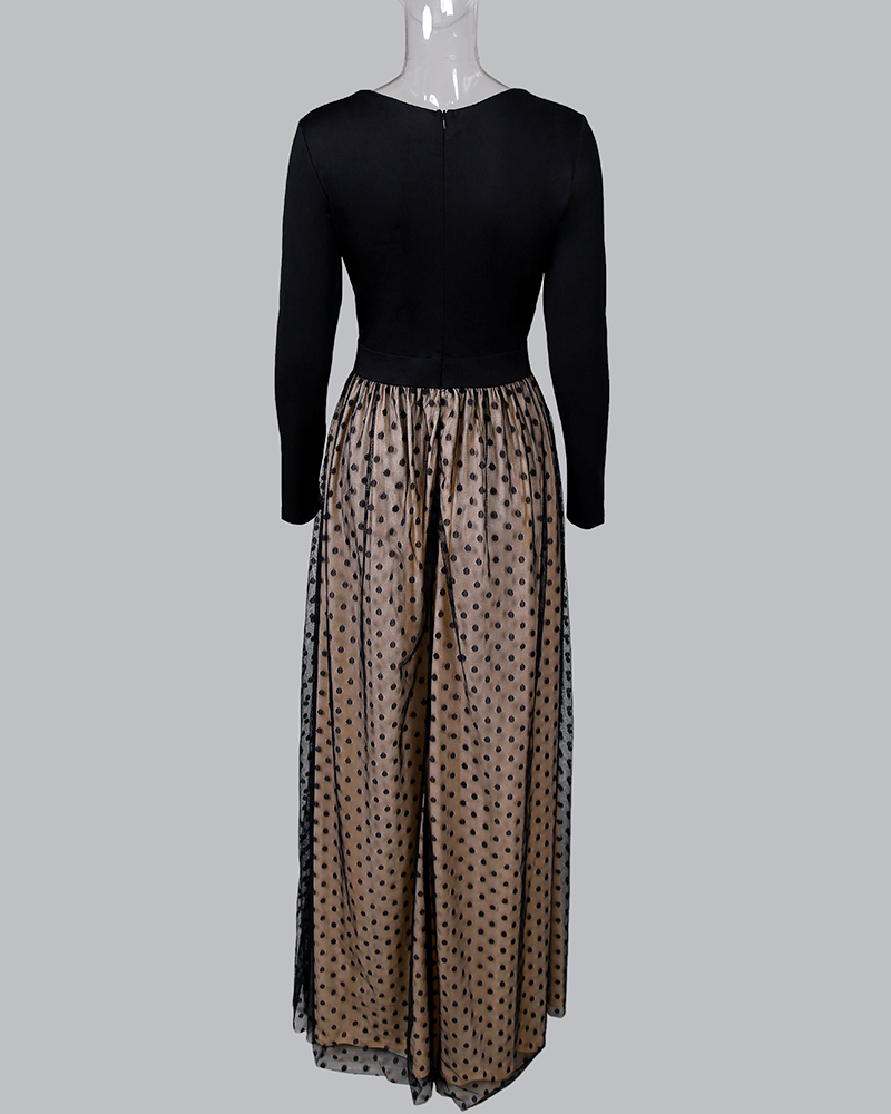 Fashion Women's Long Sleeve Deep V-Neck Bodycon Dress