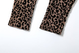 Summer Street Style Leopard Print High Waist Tight Fitting Slim Fit Jumpsuit