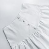 Summer White Lantern Sleeve Shirt & Skirt Two-Piece Casual Office Set