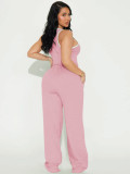 Women Casual Vest and Striped Pants Two-piece Set