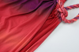 Women's Summer Fashion Sexy Strap Camisole Side Slit Skirt Set