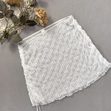 Sexy Beach Cover Up Mesh Drawstring Skirt