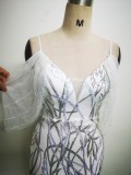 Summer Sequin Strap Mermaid Long Evening Dress