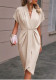 Summer Women's Fashion Elegant V-Neck Party Dress Solid Gown