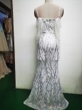 Summer Sequin Strap Mermaid Long Evening Dress