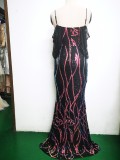 Summer Sequin Strap Mermaid Long Evening Dress
