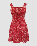 Strap Floral Print Culottes