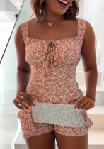 Strap Floral Print Culottes