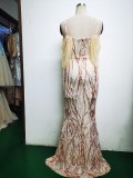 Summer Sequin Strap Mermaid Long Evening Dress