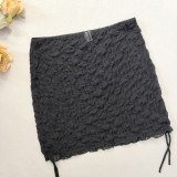 Sexy Beach Cover Up Mesh Drawstring Skirt