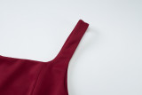Women's Summer Fashion Sexy Low Back Zipper Slim Waist Strap Dress