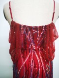 Summer Sequin Strap Mermaid Long Evening Dress
